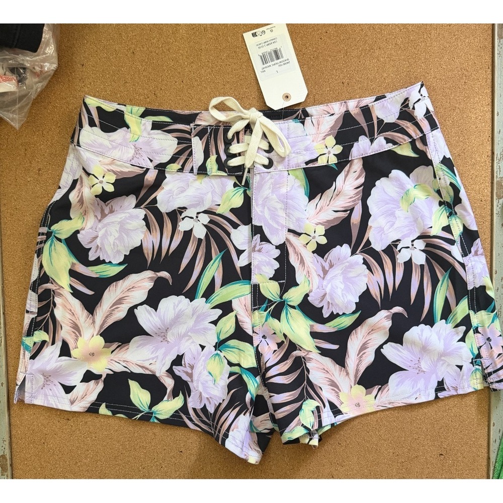 Billabong Shadow Tropical Board Shorts Women's Large Black Floral NWT - Picture 3 of 7